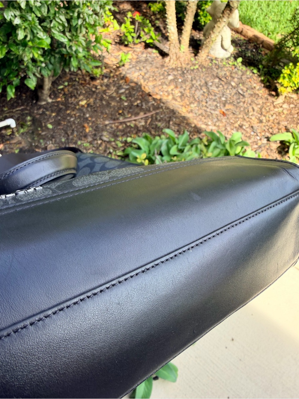 Coach C9442 Large Tote Black Signature Canvas Leather Crossbody Bag $398 - Picture 11 of 13